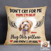 Personalized Dog Memo Photo Hello Goodbye Pillow DB25 81O53 thumb 1