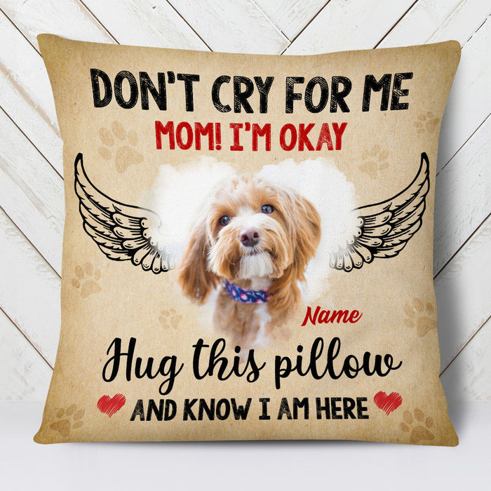 Personalized Dog Memo Photo Hello Goodbye Pillow DB25 81O53 1