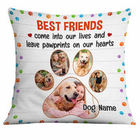 Personalized Dog Memo Photo Pawprints On Our Hearts Pillow DB25 23O34 thumb 1