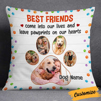Personalized Dog Memo Photo Pawprints On Our Hearts Pillow DB25 23O34 thumb 1