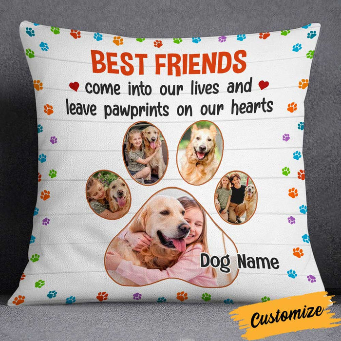 Personalized Dog Memo Photo Pawprints On Our Hearts Pillow DB25 23O34 1