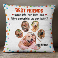 Personalized Dog Memo Photo Pawprints On Our Hearts Pillow DB25 23O34 thumb 1