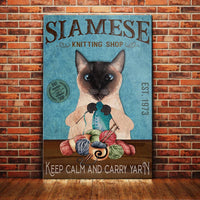 Siamese Cat Knitting Shop Canvas MR1602 90O57 thumb 1