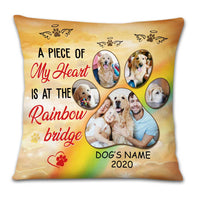 Personalized Dog Memo Photo Rainbow Bridge Pillow DB23 95O23 thumb 1