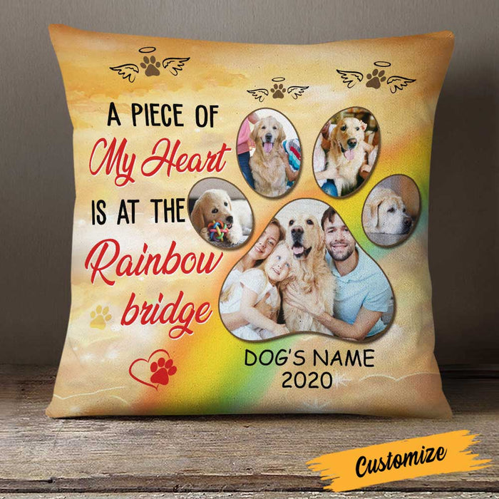 Personalized Dog Memo Photo Rainbow Bridge Pillow DB23 95O23 1