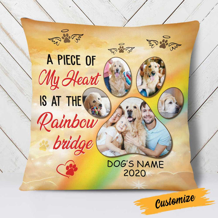 Personalized Dog Memo Photo Rainbow Bridge Pillow DB23 95O23 1