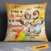 Personalized Dog Memo Photo Rainbow Bridge Pillow DB23 95O23 thumb 1