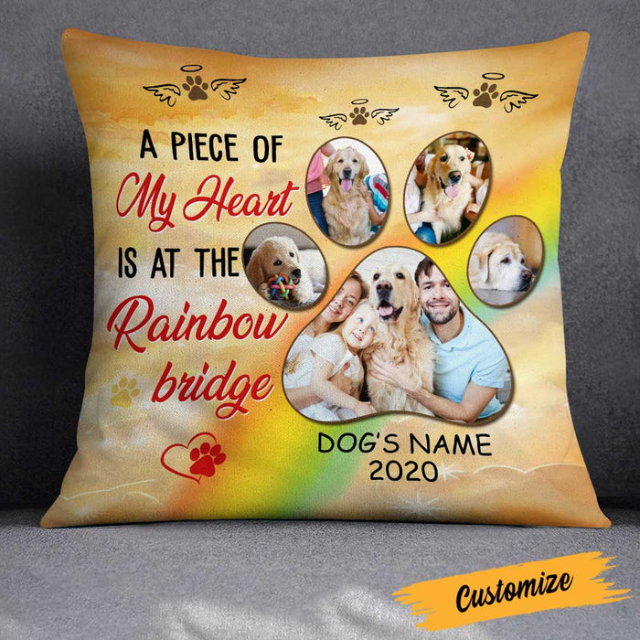 Personalized Dog Memo Photo Rainbow Bridge Pillow DB23 95O23 1