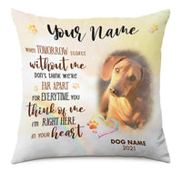 Personalized Dog Memo Photo In Your Heart Pillow DB25 95O66 thumb 1
