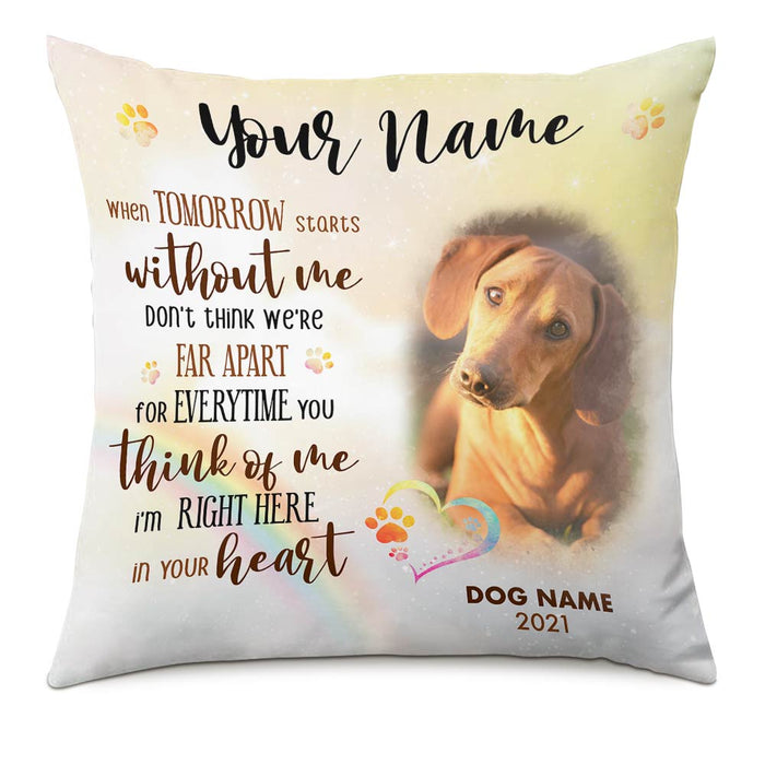 Personalized Dog Memo Photo In Your Heart Pillow DB25 95O66 1