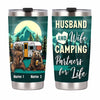 Personalized Husband Wife Couple Camping Partners Steel Tumbler OB302 81O58 1