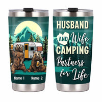 Personalized Husband Wife Couple Camping Partners Steel Tumbler OB302 81O58 thumb 1
