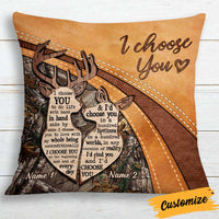 Personalized Deer Hunting Couple I Choose You Pillow DB33 85O34 thumb 1