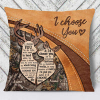 Personalized Deer Hunting Couple I Choose You Pillow DB33 85O34 thumb 1