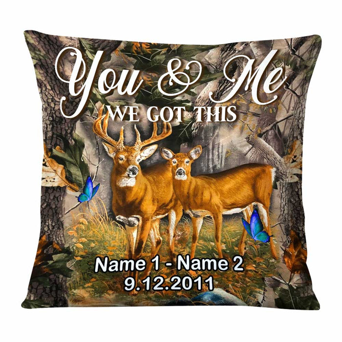 Personalized Deer Hunting Couple Pillow DB34 87O58 1
