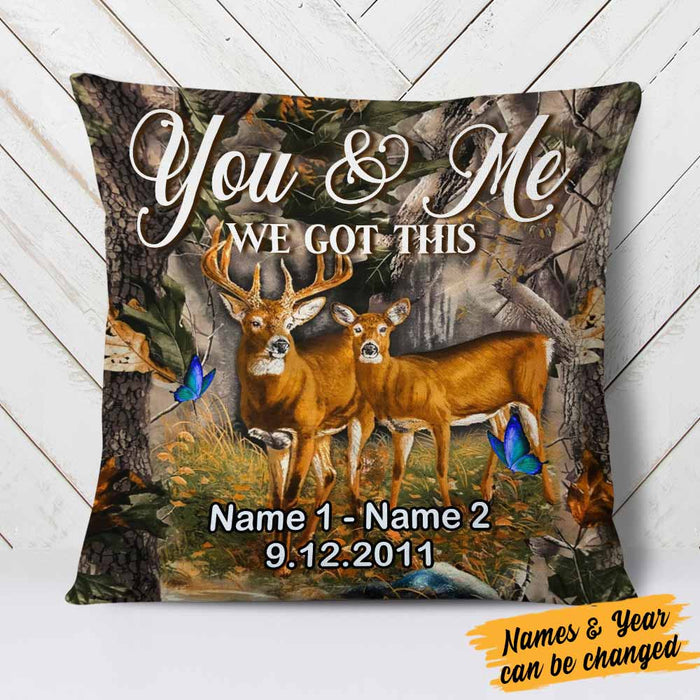 Personalized Deer Hunting Couple Pillow DB34 87O58 1