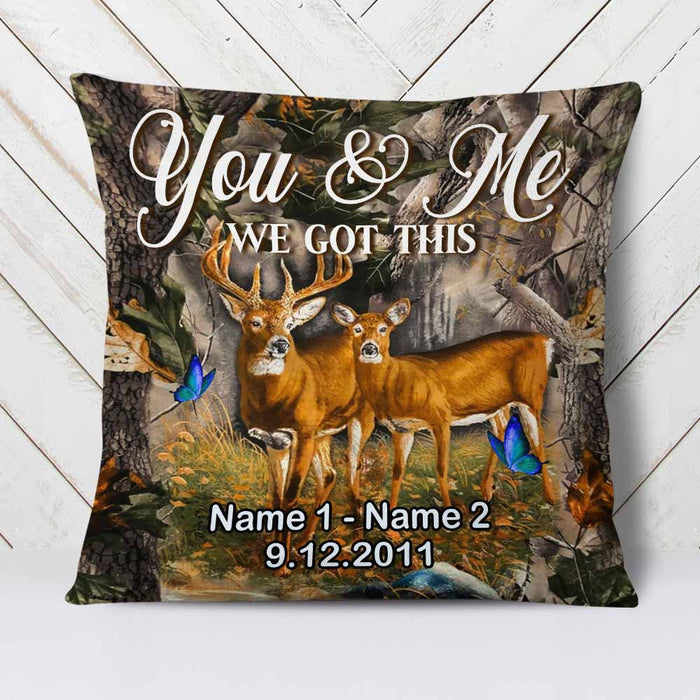 Personalized Deer Hunting Couple Pillow DB34 87O58 1