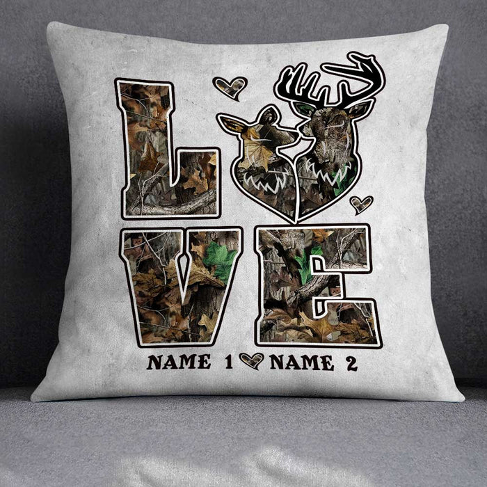 Personalized Deer Hunting Couple Love Pillow DB36 23O23 1