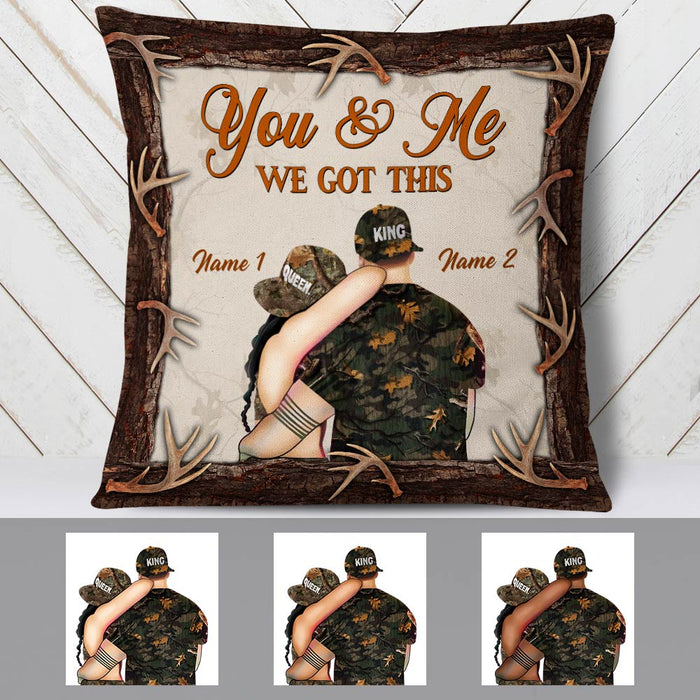 Personalized Deer Hunting Couple You And Me We Got This Pillow DB34 85O36 1