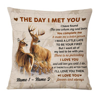 Personalized Deer Hunting Couple The Day I Met You Pillow DB35 85O53 thumb 1