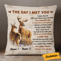 Personalized Deer Hunting Couple The Day I Met You Pillow DB35 85O53 thumb 1