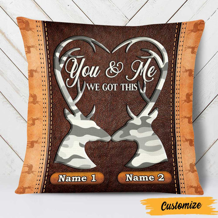 Personalized Deer Hunting Couple Pillow DB34 26O47 1