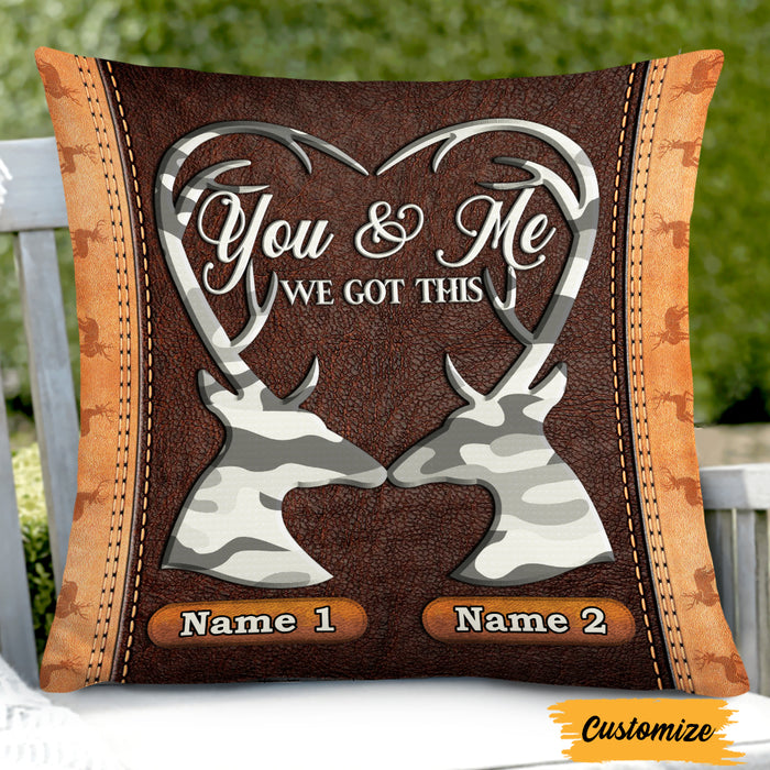 Personalized Deer Hunting Couple Pillow DB34 26O47 1