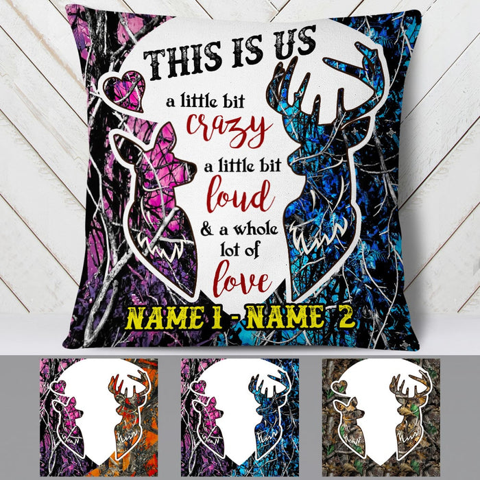 Personalized Deer Hunting Couple Pillow DB41 95O53 1