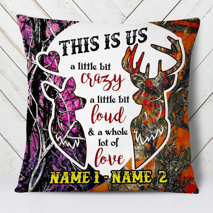 Personalized Deer Hunting Couple Pillow DB41 95O53 1