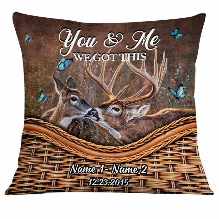 Personalized Deer Hunting Couple Pillow DB41 30O34 1