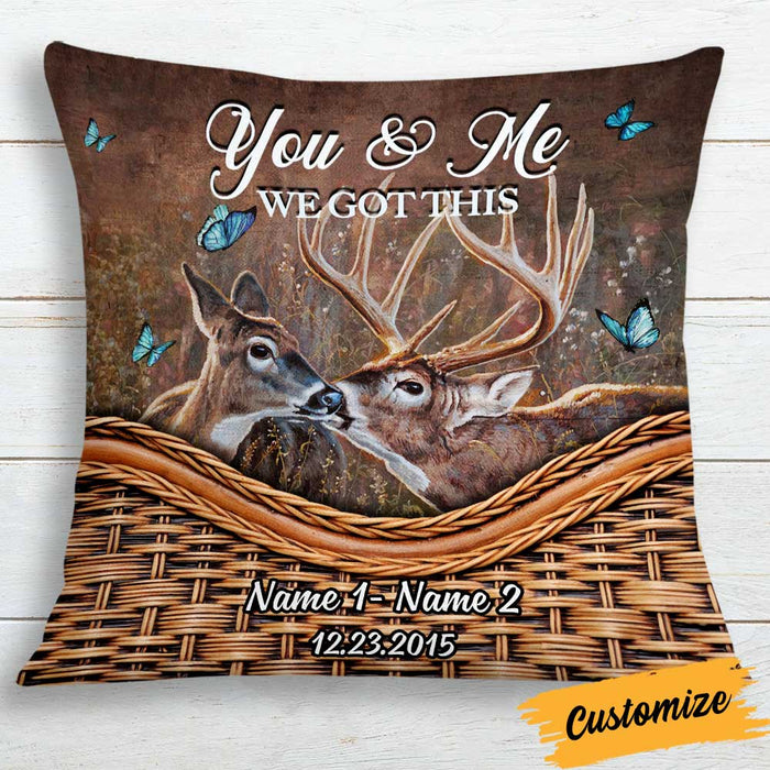 Personalized Deer Hunting Couple Pillow DB41 30O34 1