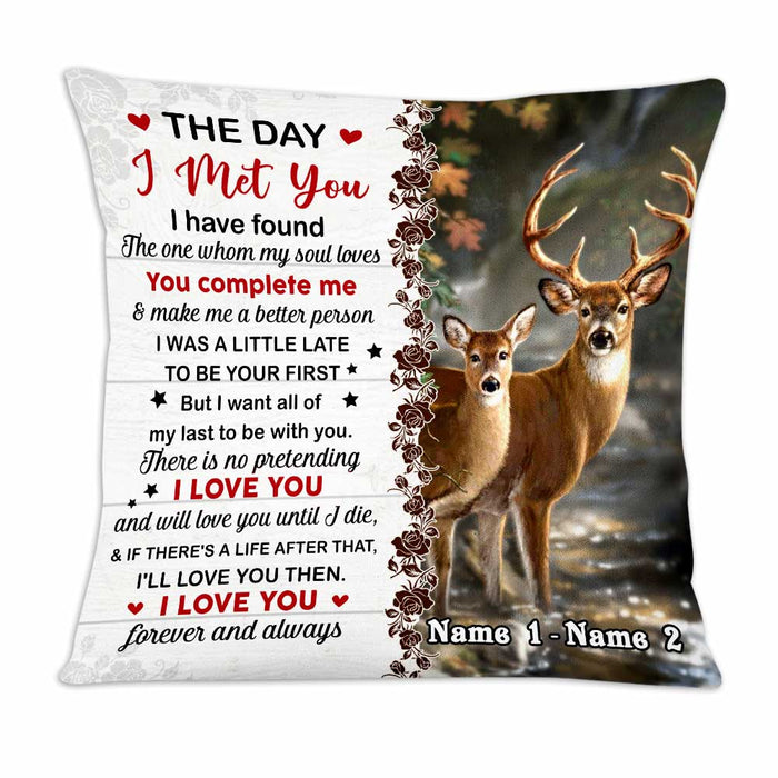 Personalized Deer Hunting Couple Pillow DB42 81O47 1