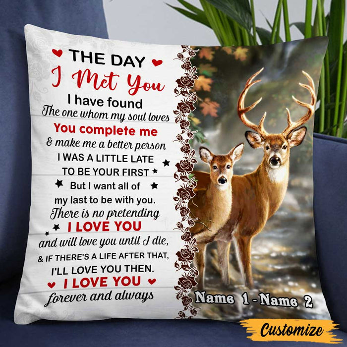 Personalized Deer Hunting Couple Pillow DB42 81O47 1