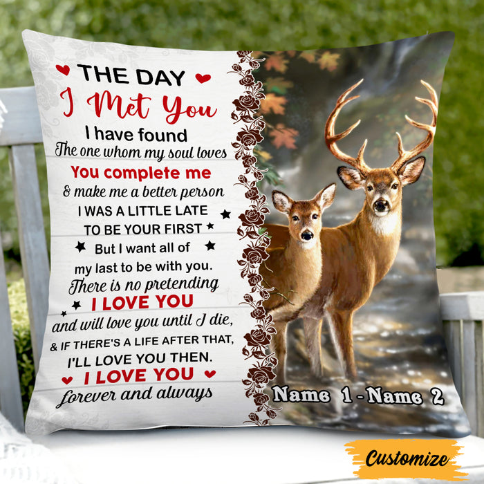 Personalized Deer Hunting Couple Pillow DB42 81O47 1