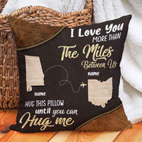 Personalized Family Long Distance Map State Pillow DB44 81O66 thumb 1