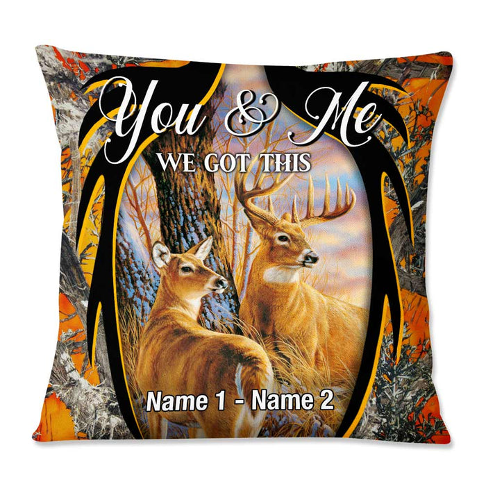 Personalized Deer Hunting Couple Pillow DB42 95O57 1