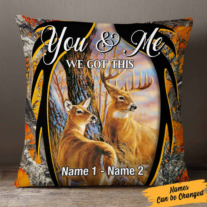 Personalized Deer Hunting Couple Pillow DB42 95O57 1
