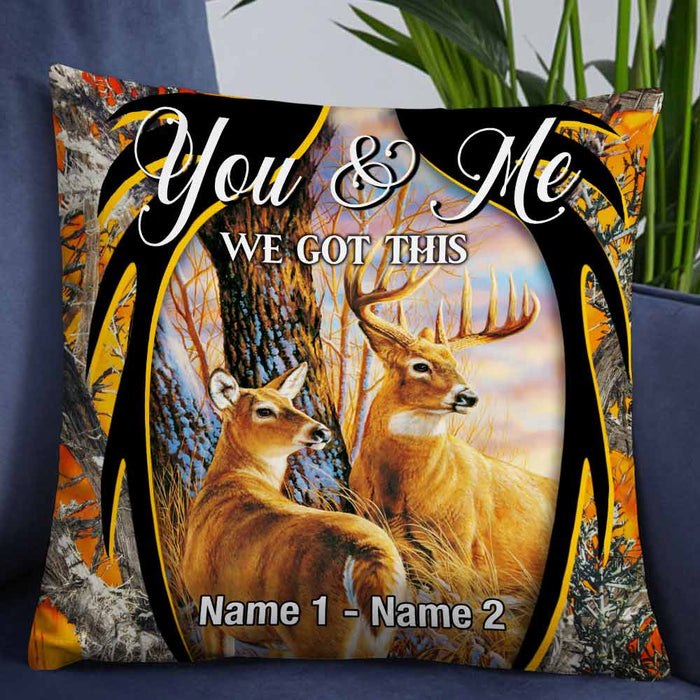 Personalized Deer Hunting Couple Pillow DB42 95O57 1