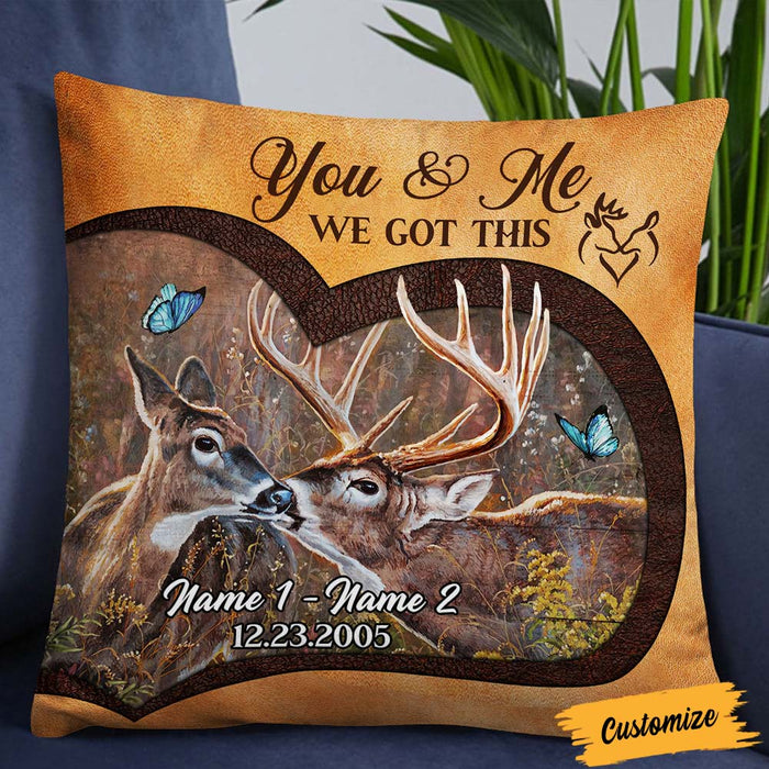 Personalized Deer Hunting Couple Pillow DB42 30O36 1