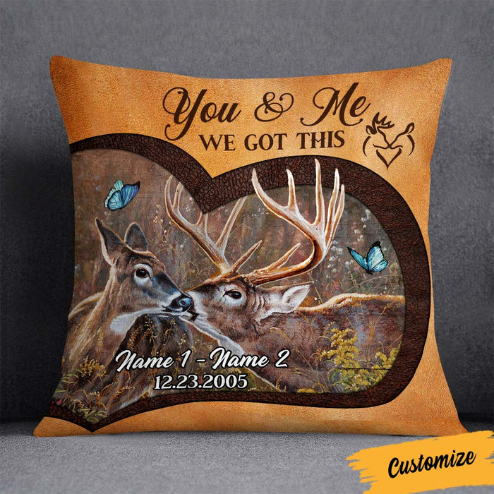 Personalized Deer Hunting Couple Pillow DB42 30O36 1