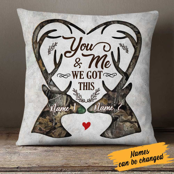 Personalized Deer Hunting Couple Pillow DB41 26O23 1