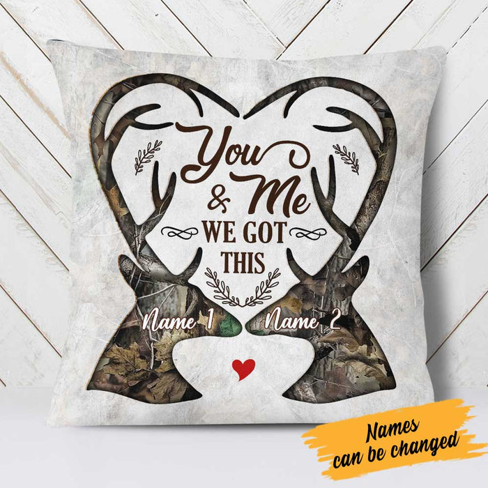 Personalized Deer Hunting Couple Pillow DB41 26O23 1