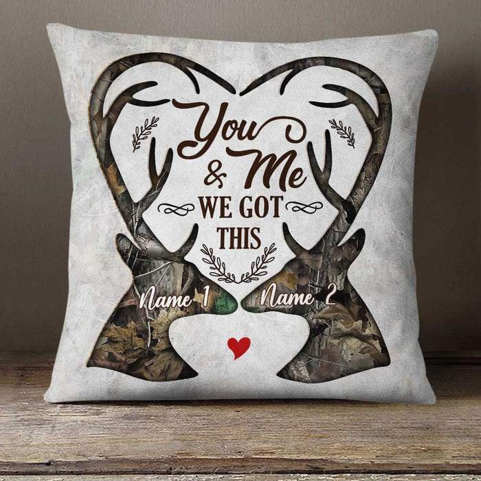 Personalized Deer Hunting Couple Pillow DB41 26O23 1