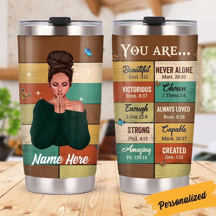 Personalized BWA You Are Beautiful Steel Tumbler SB134 24O57 1