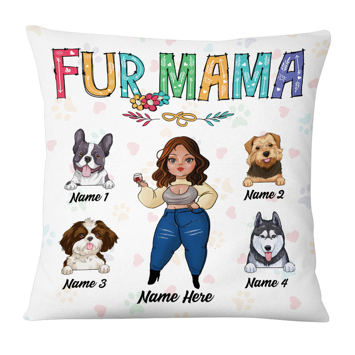 Personalized Dog Mom Fur Mama Pillow DB35 26O53 1