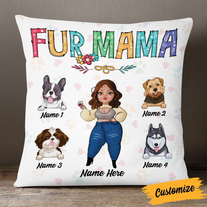 Personalized Dog Mom Fur Mama Pillow DB35 26O53 1