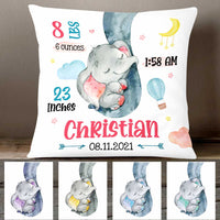 Personalized Elephant Baby Birth Announcement Pillow DB61 85O47 thumb 1