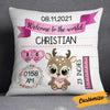 Personalized Elephant Deer Bear Baby Birth Announcement Pillow DB63 85O34 1