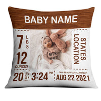 Personalized Baby Birth Announcement Photo Pillow DB49 30O18 thumb 1