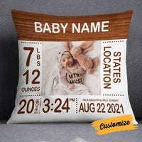 Personalized Baby Birth Announcement Photo Pillow DB49 30O18 thumb 1